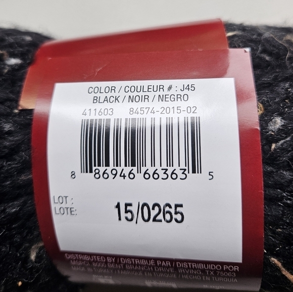 NWT Loops And Threads Charisma Tweed Color Black Lot Of 2 Skeins - Picture 3 of 4